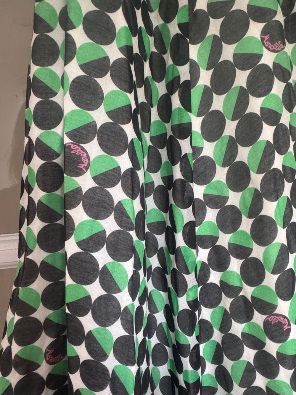 MARELLA Green and Black Geometric Midi Wrap Dress - Picture 5 of 5